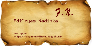 Fényes Nadinka névjegykártya